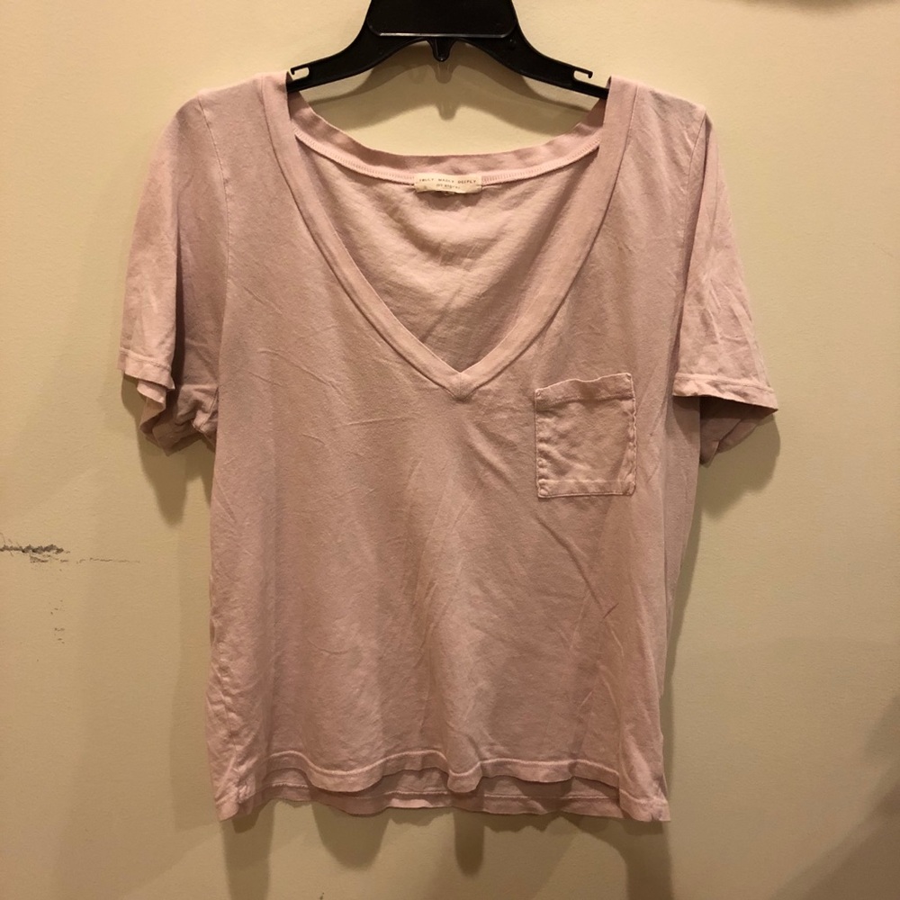 Truly Madly Deeply Pink V Neck with Pocket